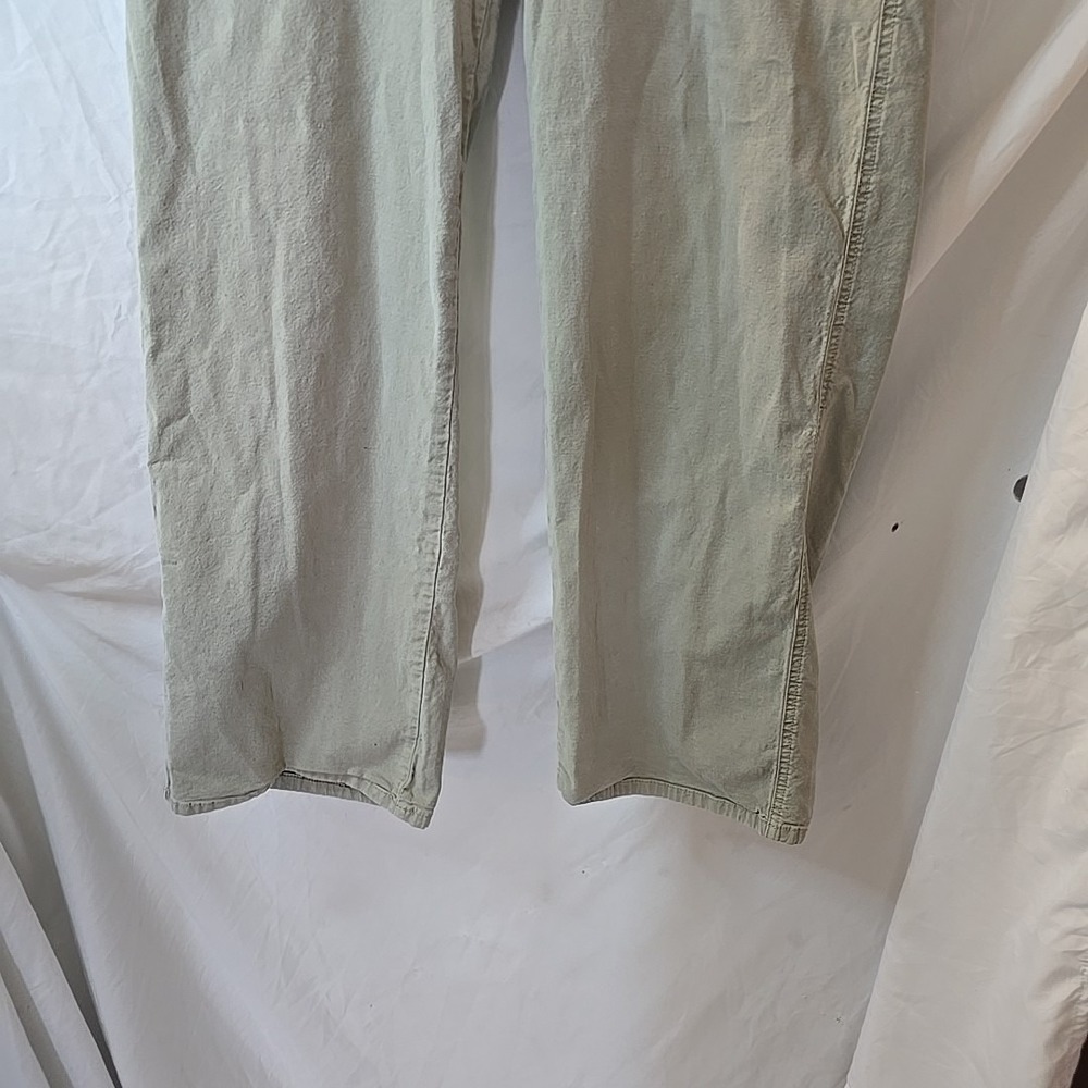 American Eagle Stretch Stovepipe Canvas Pants Green Sz 10 Long Festival Y2K - Picture 3 of 16
